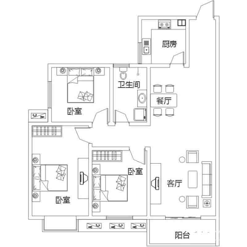 B戶型右戶 3室2廳 127㎡