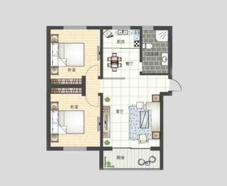 實用舒心版 2室2廳 97.33㎡ 