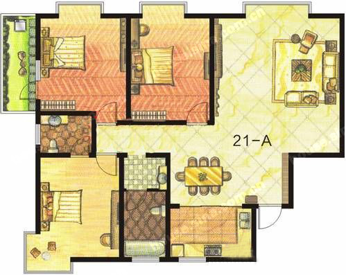 東方明珠 3室2廳2衛1廚1陽臺151.56㎡