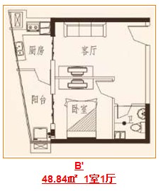 B` 1室1廳 48.84㎡